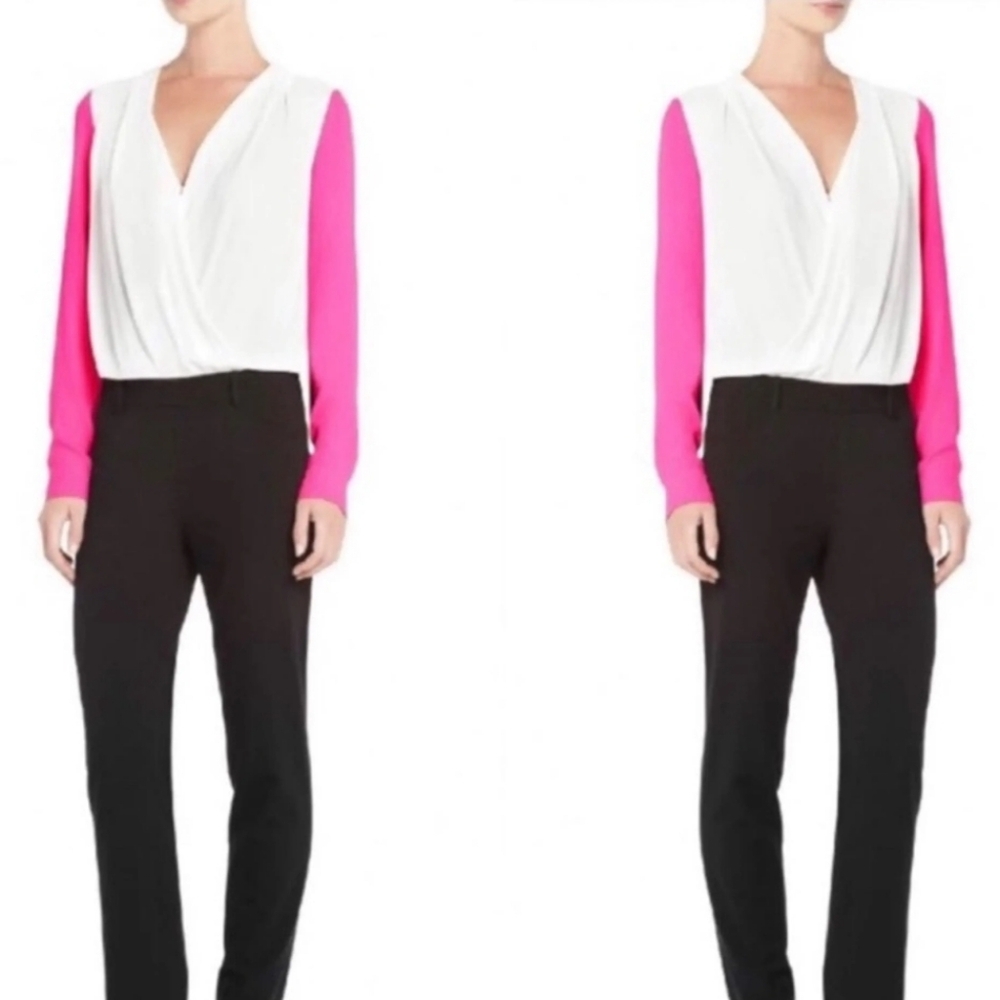 181. Nwot BCBGMAXAZRIA‎ Pink and White And Black Jumpsuit
